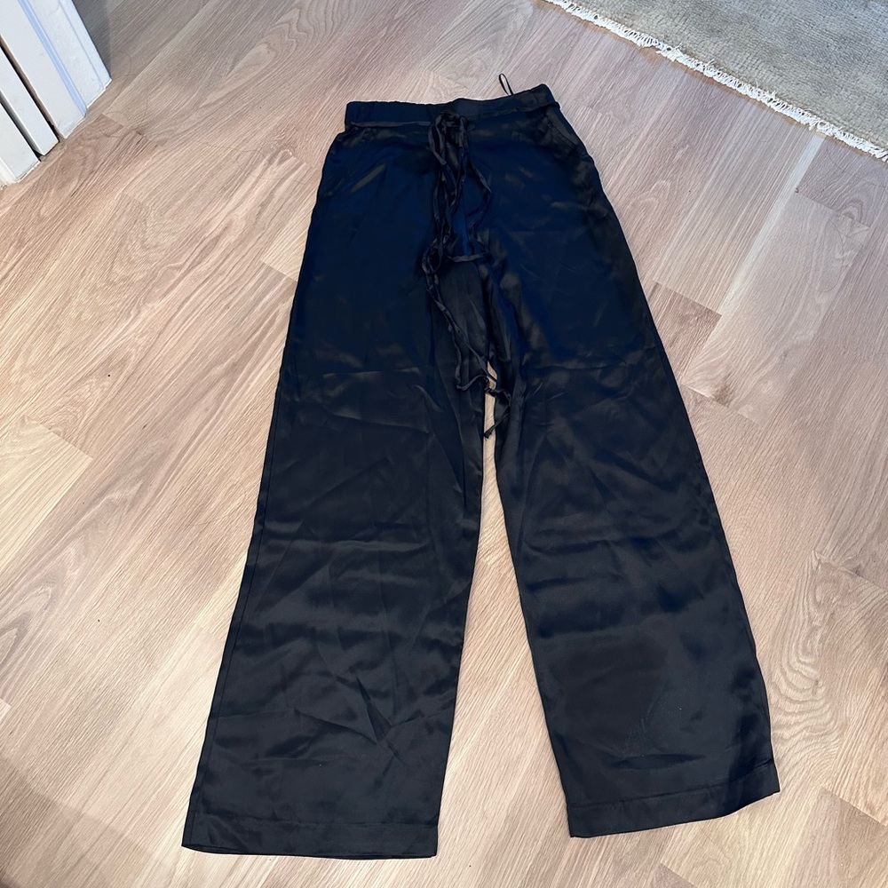 NWT Zara Black Satin Effect Pants